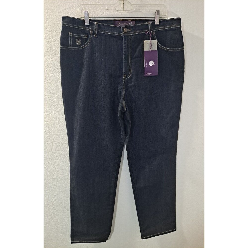Gloria Vanderbilt Amanda Classic Fit Women Dark Wash Indigo Stretch Jeans 16 NWT